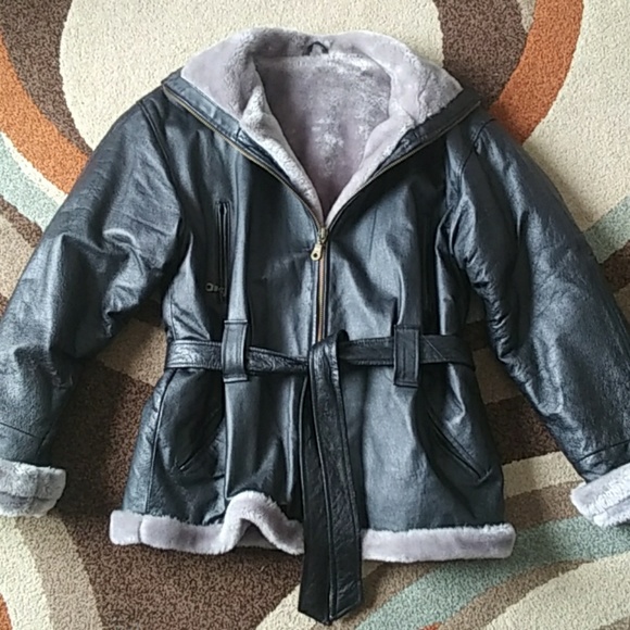 Wilda Jackets & Blazers - Wilda Genuine Leather Belted Jacket